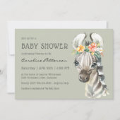 Schattige Baby Zebra Genderneutraal Baby shower Kaart (Voorkant)