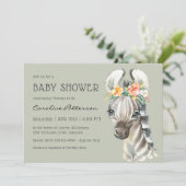 Schattige Baby Zebra Genderneutraal Baby shower Kaart (Staand voorkant)