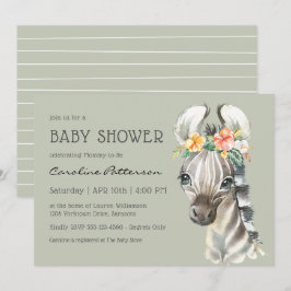 Schattige Baby Zebra Genderneutraal Baby shower Kaart