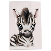 Schattige Baby Zebra Medium Cadeauzakje (Voorkant)