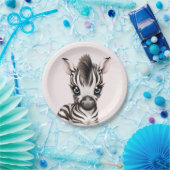 Schattige Baby Zebra Papieren Bordje (Feest)
