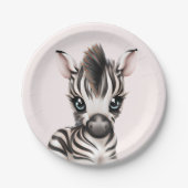 Schattige Baby Zebra Papieren Bordje (Voorkant)