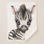 Schattige Baby Zebra Sherpa Deken (Voorkant)