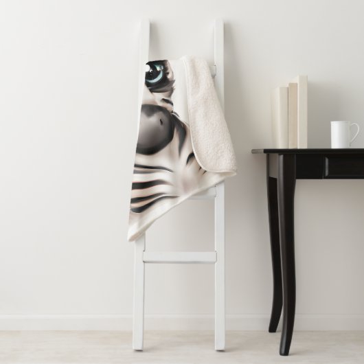 Schattige Baby Zebra Sherpa Deken (In situ)