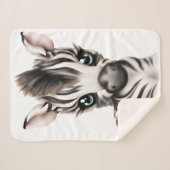 Schattige Baby Zebra Sherpa Deken (Voorkant (horizontaal))