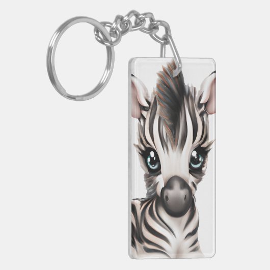 Schattige Baby Zebra Sleutelhanger (Voorkant Links)