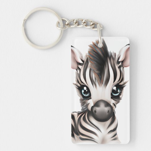 Schattige Baby Zebra Sleutelhanger (Voorkant)