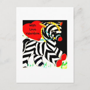 Schattige  Baby Zebra Valentijn Feestdagenkaart