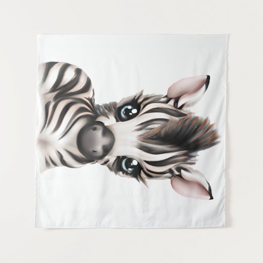 Schattige Baby Zebra Wandkleed (Voorkant (horizontaal))