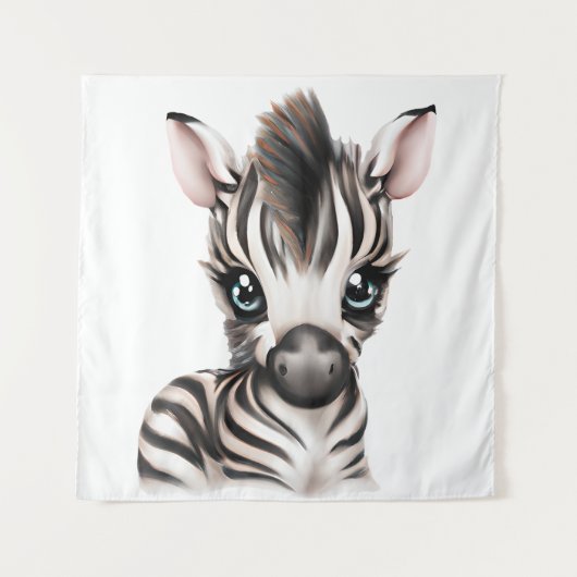 Schattige Baby Zebra Wandkleed (Voorkant)