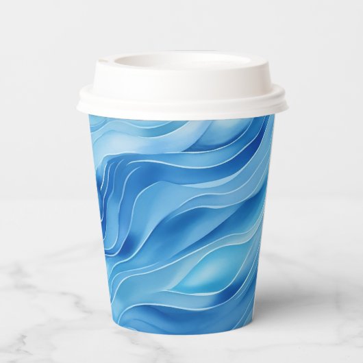 Schattige Baby Zee Otter in Water Splashes Geperso Papieren Bekers (Achterkant)