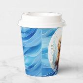 Schattige Baby Zee Otter in Water Splashes Geperso Papieren Bekers (Rechts)