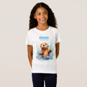 Schattige Baby Zee Otter in Water Splashes Geperso T-shirt (Voorkant volledig)