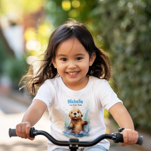 Schattige Baby Zee Otter in Water Splashes Geperso T-shirt