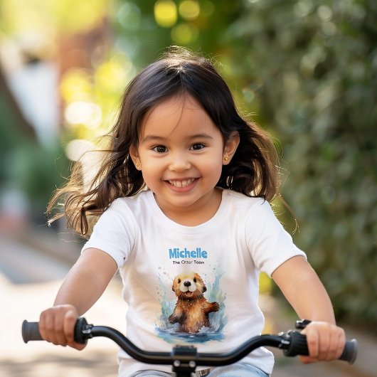 Schattige Baby Zee Otter in Water Splashes Geperso T-shirt