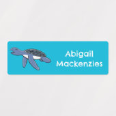 Schattige baby zee schildpad cartoon gepersonalise labels (Design 1)