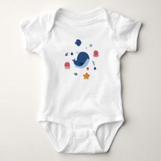 Schattige baby zeedieren | Walvis kwal octopus  Romper