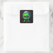 Schattige Baby Zombie Vierkante Sticker (Tas)