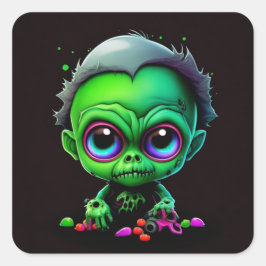 Schattige Baby Zombie Vierkante Sticker