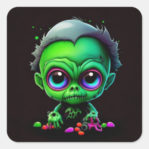 Schattige Baby Zombie Vierkante Sticker