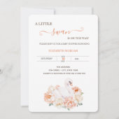 Schattige Baby zwaan Rozen Baby shower Kaart (Voorkant)