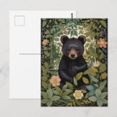Schattige Baby Zwart Beer Botanisch Woud Briefkaart (Voorkant / Achterkant)