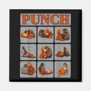Schattige babyaap genaamd punch shirt punch aap magneet