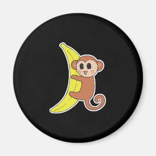 schattige babyaap op banaan magneet