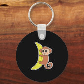 schattige babyaap op banaan sleutelhanger (Voorkant)