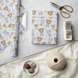 Schattige babybeer en zebra cadeaupapier