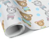 Schattige babybeer en zebra cadeaupapier (Rol Hoek)
