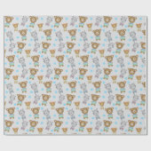 Schattige babybeer en zebra cadeaupapier (Vlak)
