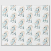 Schattige babyblauw-jongen-schoen cadeaupapier (Vlak)