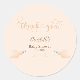 Schattige Babyduif Baby Shower Ronde Sticker