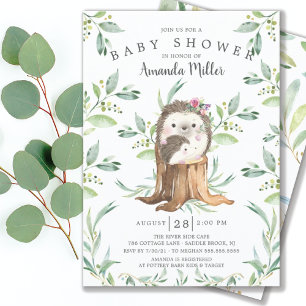 Schattige babyegel en mama baby shower kaart