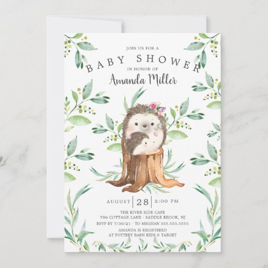 Schattige babyegel en mama baby shower kaart (Voorkant)