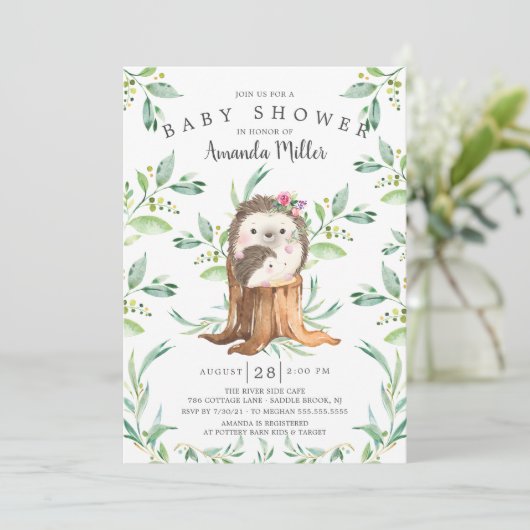 Schattige babyegel en mama baby shower kaart (Staand voorkant)