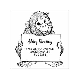 Schattige Babygorilla met Retouradres Zelfinktende Stempel