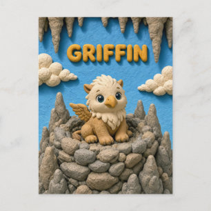 Schattige babygriffioen, mythisch briefkaart
