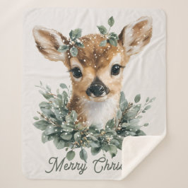 Schattige babyhertjes vrolijk kerstfeest – Waterve Sherpa Deken