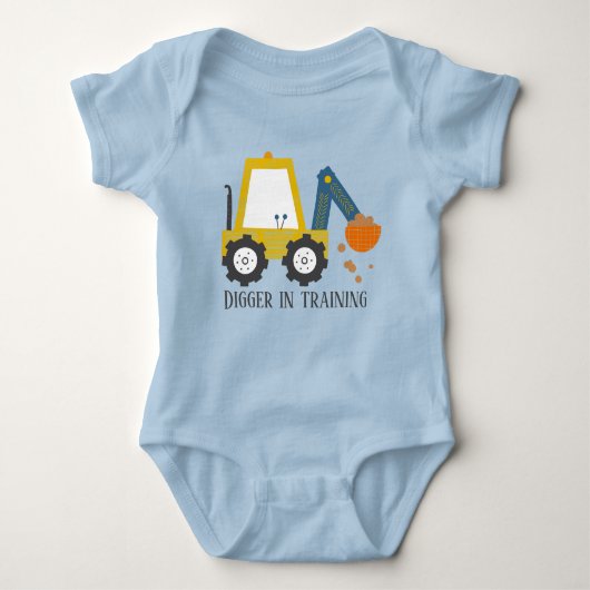schattige babyjongen graafmachine romper (Voorkant)