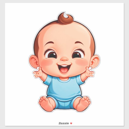 Schattige Babyjongen Sticker (Vel)