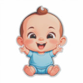 Schattige Babyjongen Sticker (Voorkant)