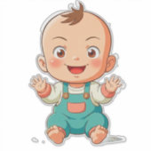 Schattige Babyjongen Sticker (Voorkant)