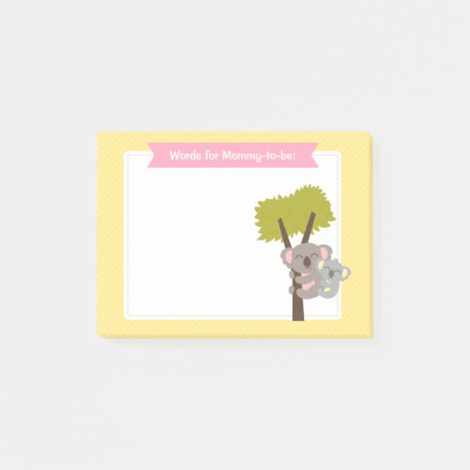 Schattige babykoala en mammie babyshower post-it® notes (Voorkant)