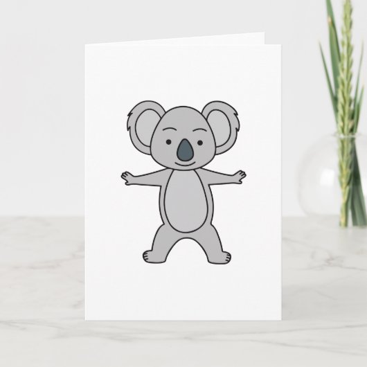 Schattige babykoala met een glimlach die rechtop s kaart (Voorkant)