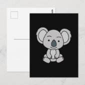 Schattige babykoala met een glimlach die zit briefkaart (Voorkant / Achterkant)