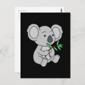 Schattige babykoala met eucalyptusbladeren briefkaart (Voorkant / Achterkant)