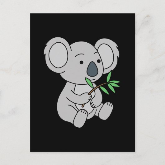 Schattige babykoala met eucalyptusbladeren briefkaart (Voorkant)