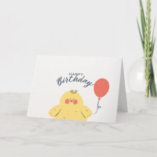 Schattige babykuiken gefeliciteerd met je verjaard kaart